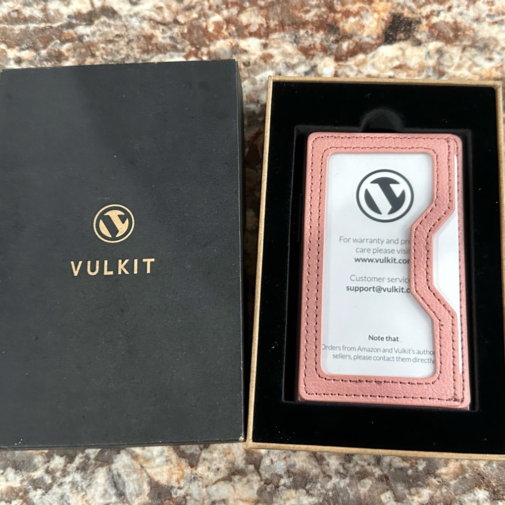 Vulkit Slim Wallet with Credit Card Riser - Rose Color